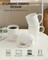 Set of 4 White Ceramic Mugs, 16oz, Ribbed Design, Large Handle, Microwave Safe
